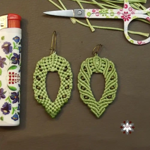 Beginner easy macrame knotting earring tutorial
