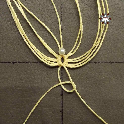 Macrame flower earring photo tutorial