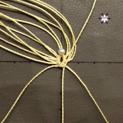 Macrame flower earring photo tutorial