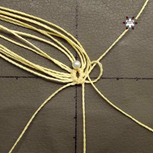 Macrame flower earring photo tutorial