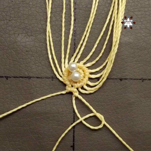 Macrame flower earring photo tutorial