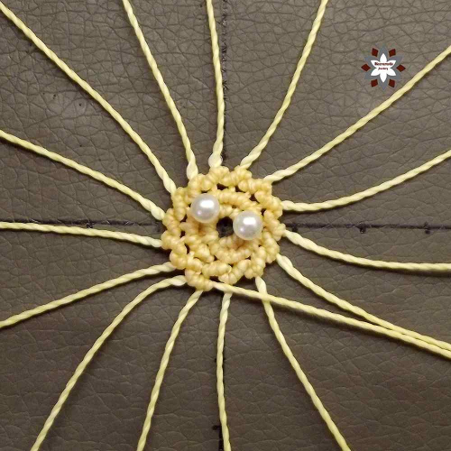 Macrame flower earring photo tutorial