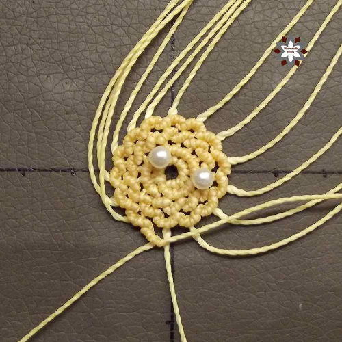 Macrame flower earring photo tutorial