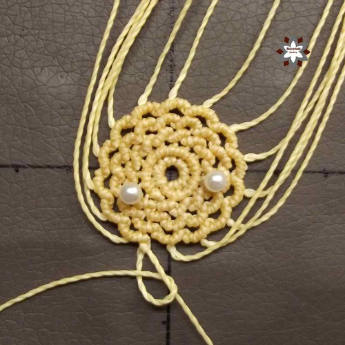 Macrame flower earring photo tutorial