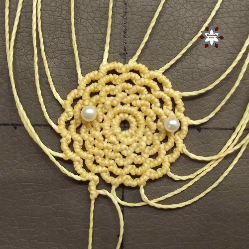 Macrame flower earring photo tutorial
