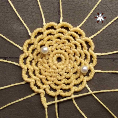 Macrame flower earring photo tutorial