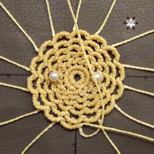Macrame flower earring photo tutorial