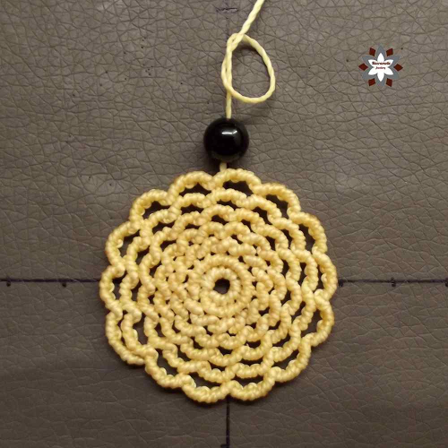 Macrame flower earring photo tutorial