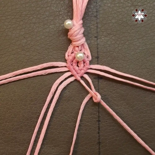Easy pink macrame bracelet tutorial