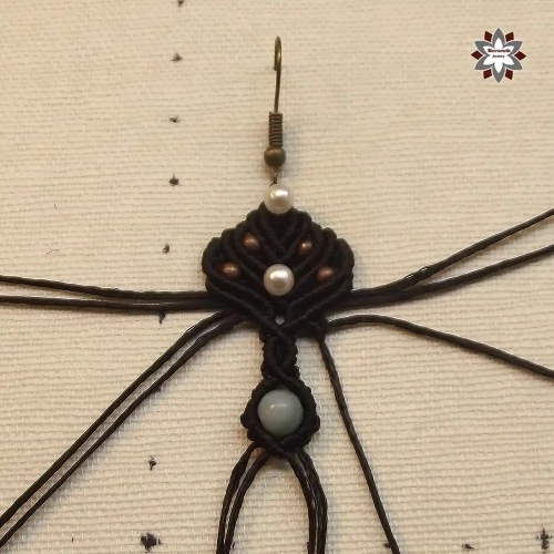 Amazonite gemstone macrame knotted earring tutorial