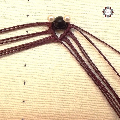 Steps macrame earring tutorial step-by-step