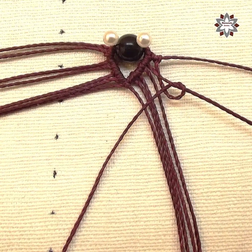 Steps macrame earring tutorial step-by-step
