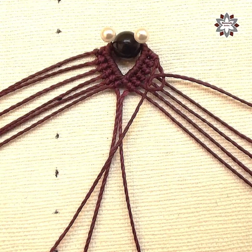Steps macrame earring tutorial step-by-step