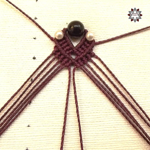 Steps macrame earring tutorial step-by-step