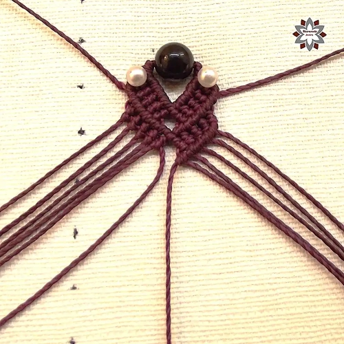 Steps macrame earring tutorial step-by-step