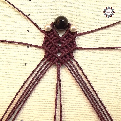 Steps macrame earring tutorial step-by-step