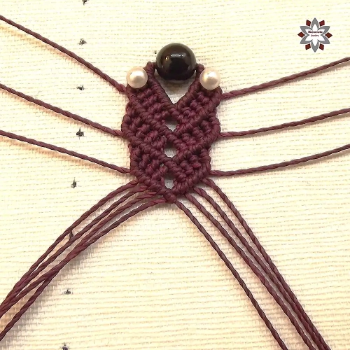 Steps macrame earring tutorial step-by-step