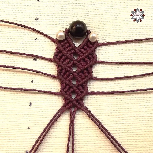 Steps macrame earring tutorial step-by-step