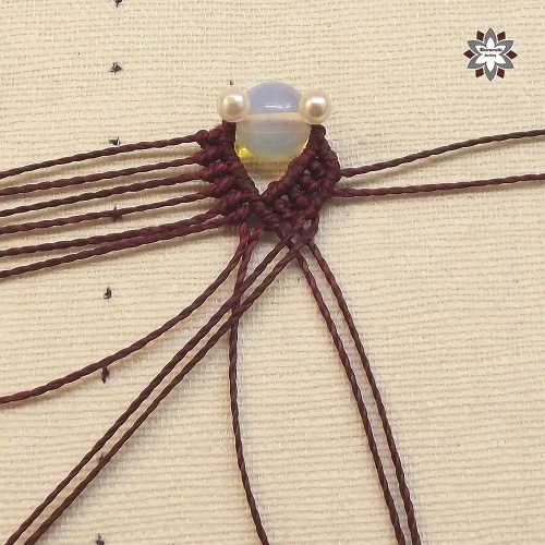 Romantic macrame earring with bead tutorial