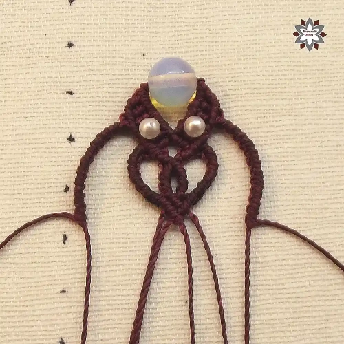 Romantic macrame earring with bead tutorial