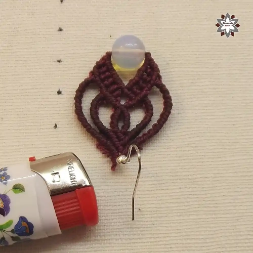 Romantic macrame earring with bead tutorial