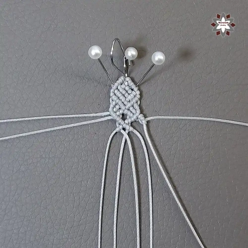 Silver heart macrame earring tutorial
