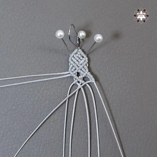 Silver heart macrame earring tutorial