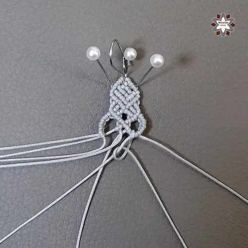 Silver heart macrame earring tutorial