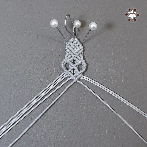 Silver heart macrame earring tutorial