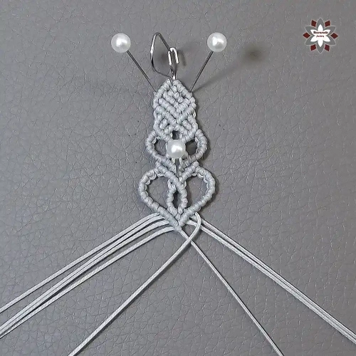 Silver heart macrame earring tutorial