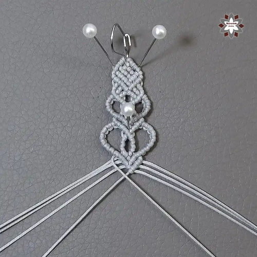 Silver heart macrame earring tutorial