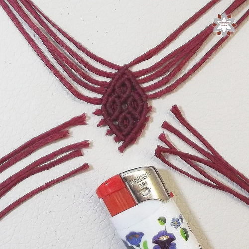 Rhombus in loops macrame knotted earring tutorial