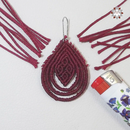Rhombus in loops macrame knotted earring tutorial