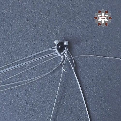 Elegant macrame earring knotting tutorial step-by-step