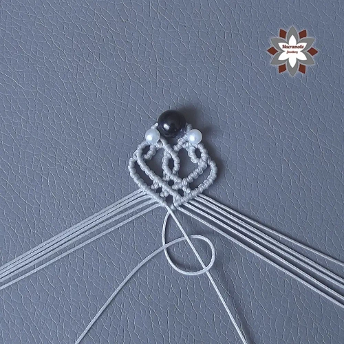 Elegant macrame earring knotting tutorial step-by-step