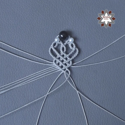 Elegant macrame earring knotting tutorial step-by-step